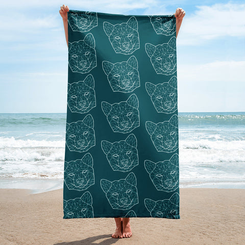 Shiba Inu Beach Towel