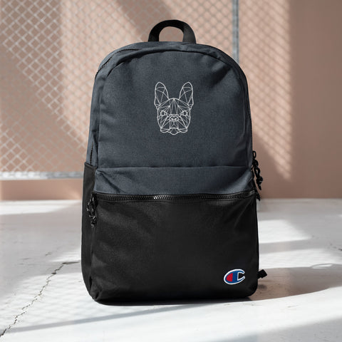 Frenchie Embroidered Champion Backpack