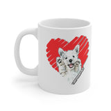 Baxter Westie Heart Design Mug 11oz