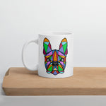 French Bulldog Mug White with Colour Polygon