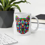 Shiba Inu Mug White with Colour Polygon