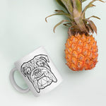 Bulldog Mug White with Black Polygon