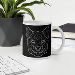 Shiba Inu Mug Black with White Polygon