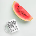 Bulldog Mug White with Black Polygon