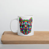 Shiba Inu Mug White with Colour Polygon