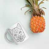 Shiba Inu Mug White with Black Polygon