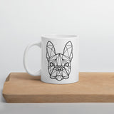 French Bulldog Mug White with Black Polygon