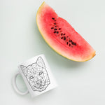 Shiba Inu Mug White with Black Polygon